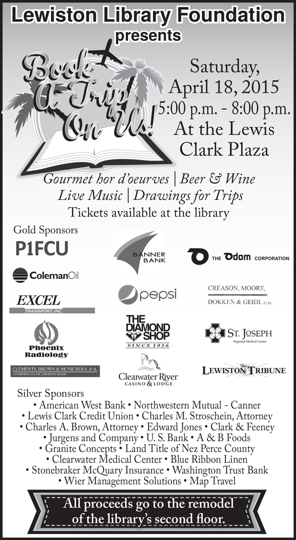 Book A Trip on Us! Lewiston Library Foundation